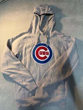 Antigua Chicago Cubs MLB Gray Pullover Hoodie Size Small